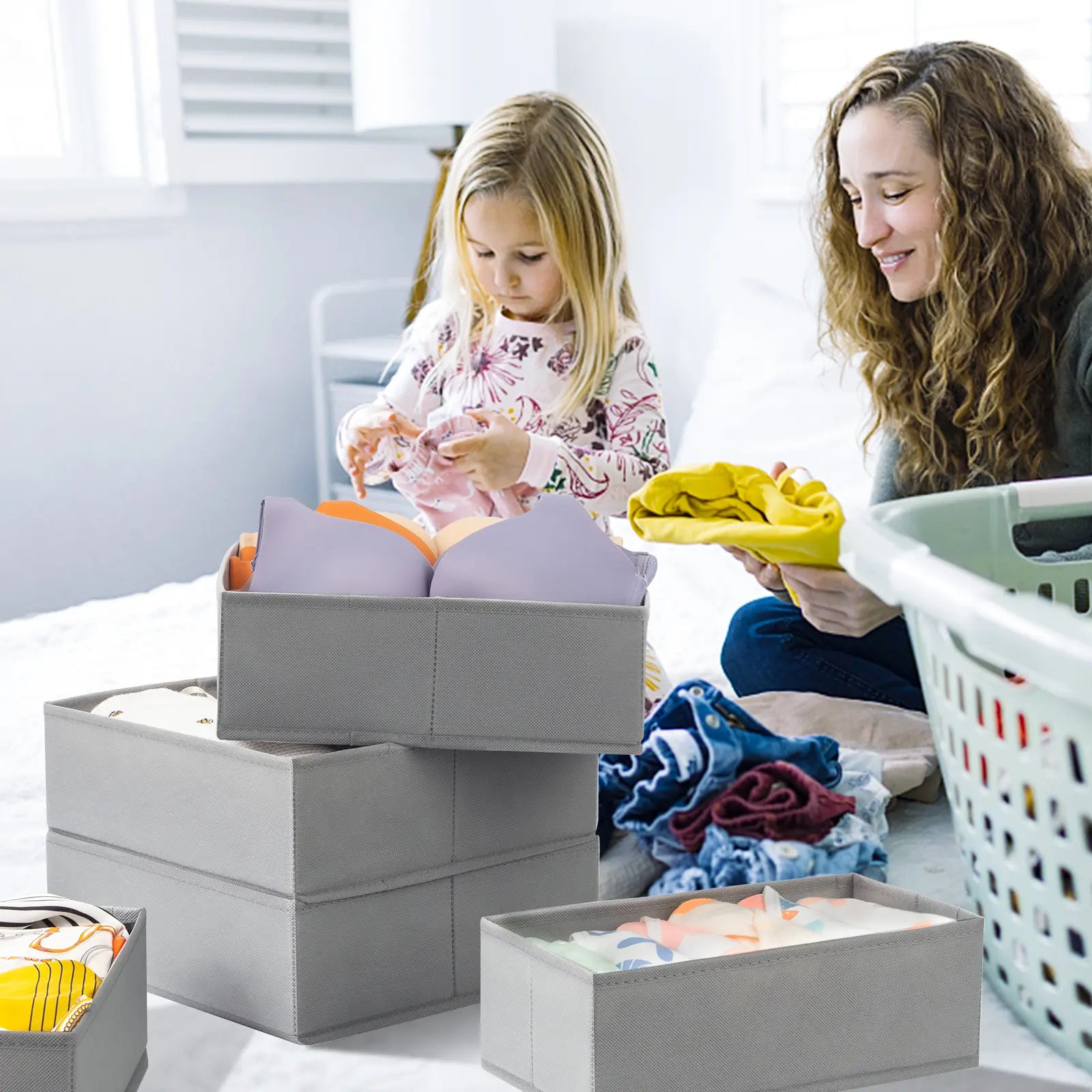 15‑Piece Drawer Clothes Organizer | Fabric Storage with Compartments