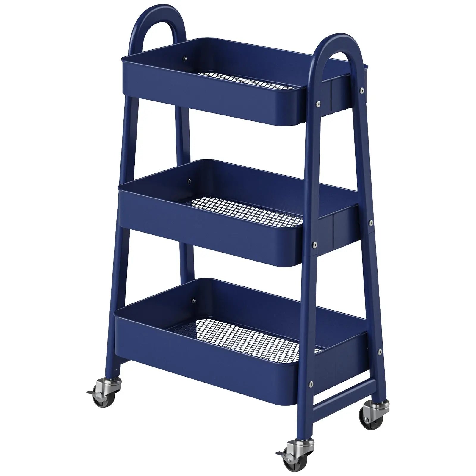 3‑Tier Rolling Metal Storage Cart | Space‑Saving Home Organizer