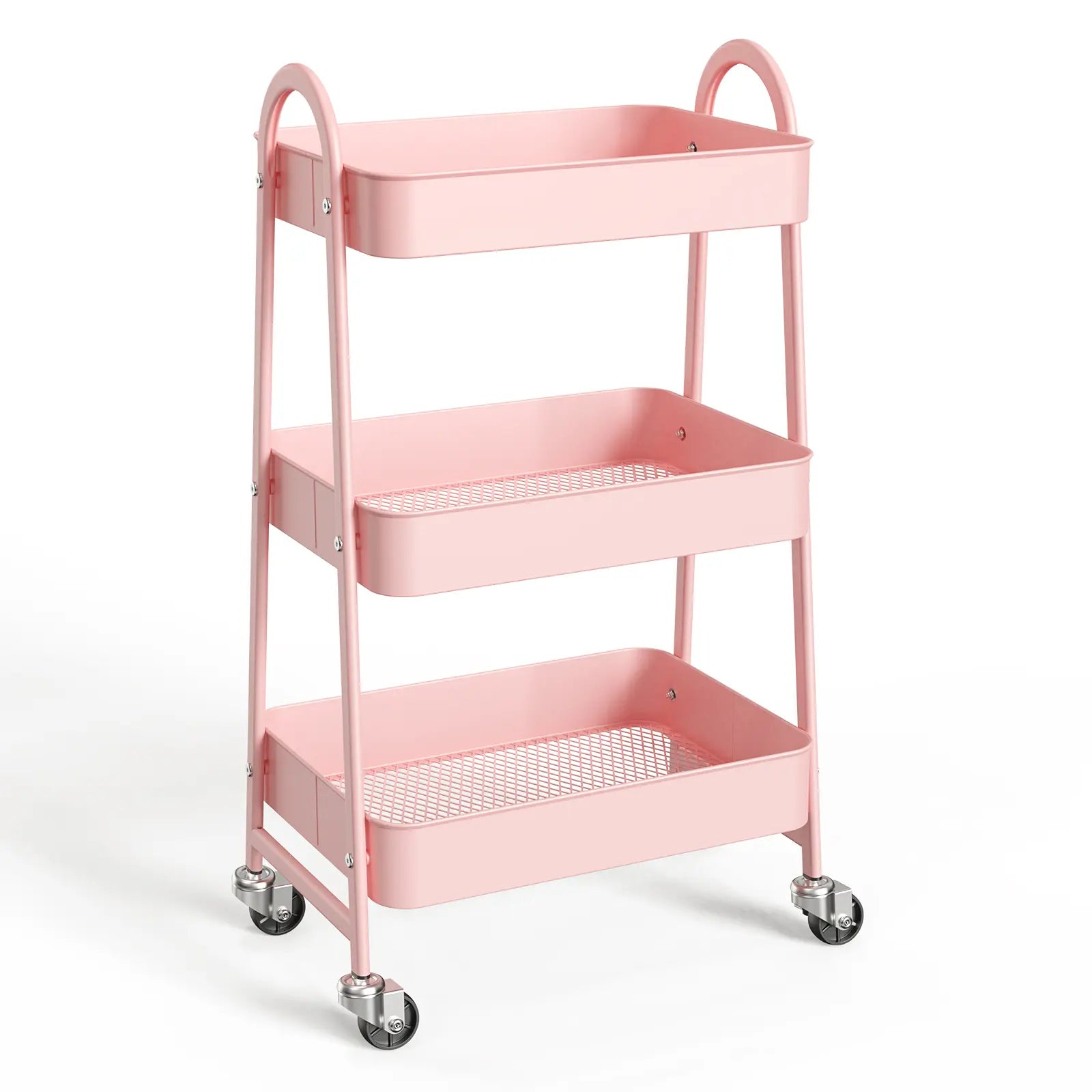 3‑Tier Rolling Metal Storage Cart | Space‑Saving Home Organizer