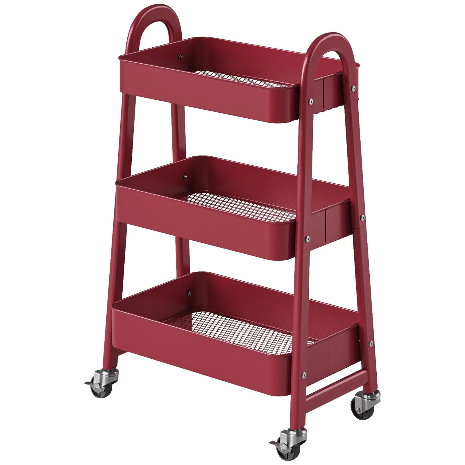 3‑Tier Rolling Metal Storage Cart | Space‑Saving Home Organizer